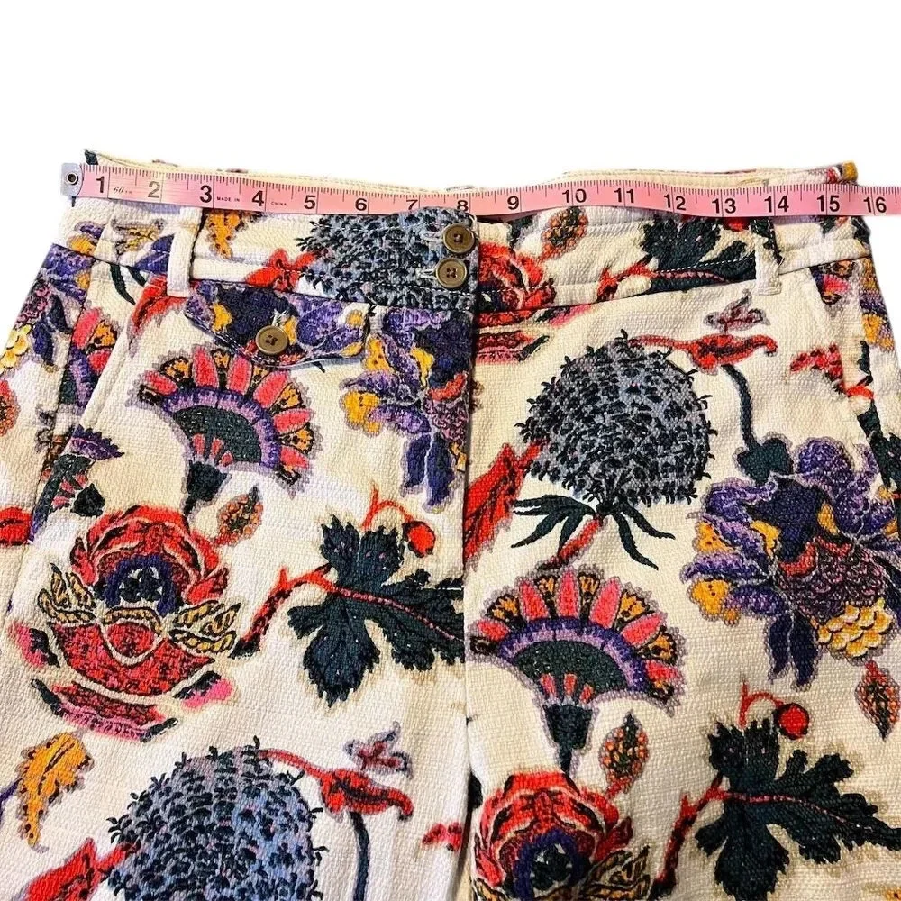J.‎ Crew Women's Paisley Crop Pants Size 8 Multicolor Casual Spring